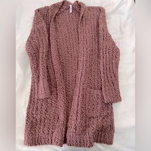 Red Bean Knit Pocket Cardigan